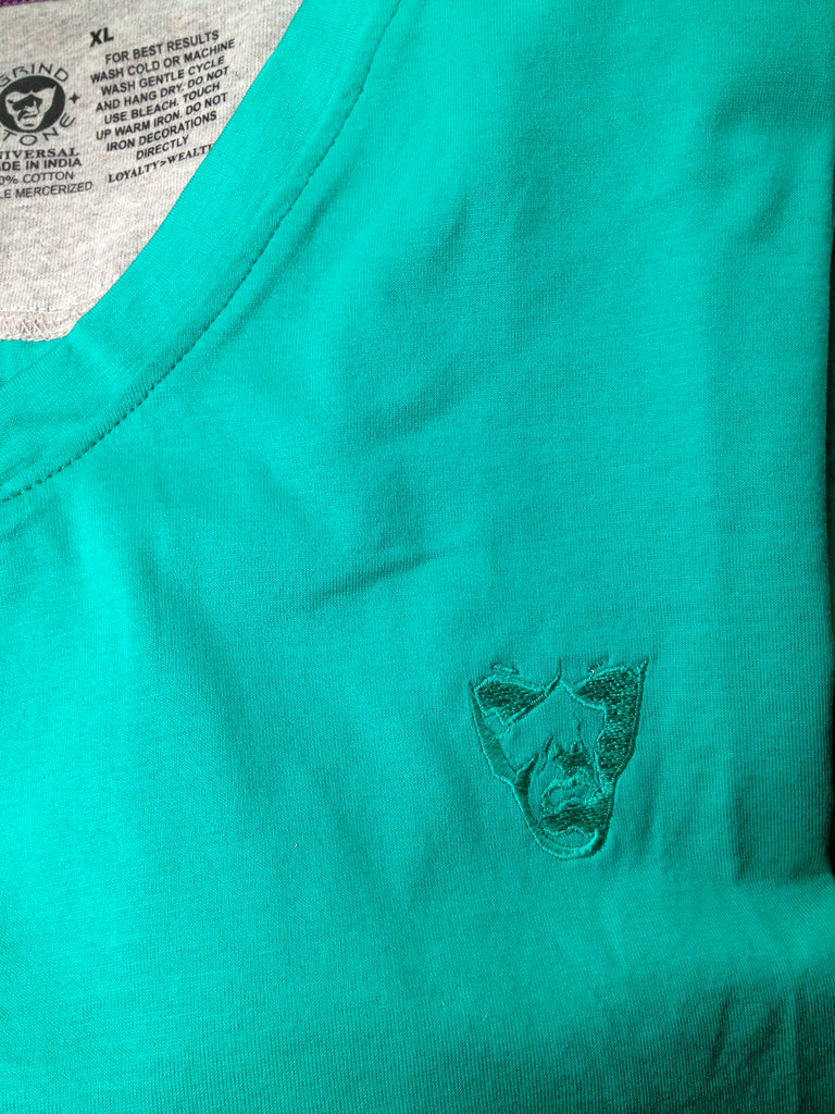Embroidered V-Neck Leisure-T Mercerized Men's