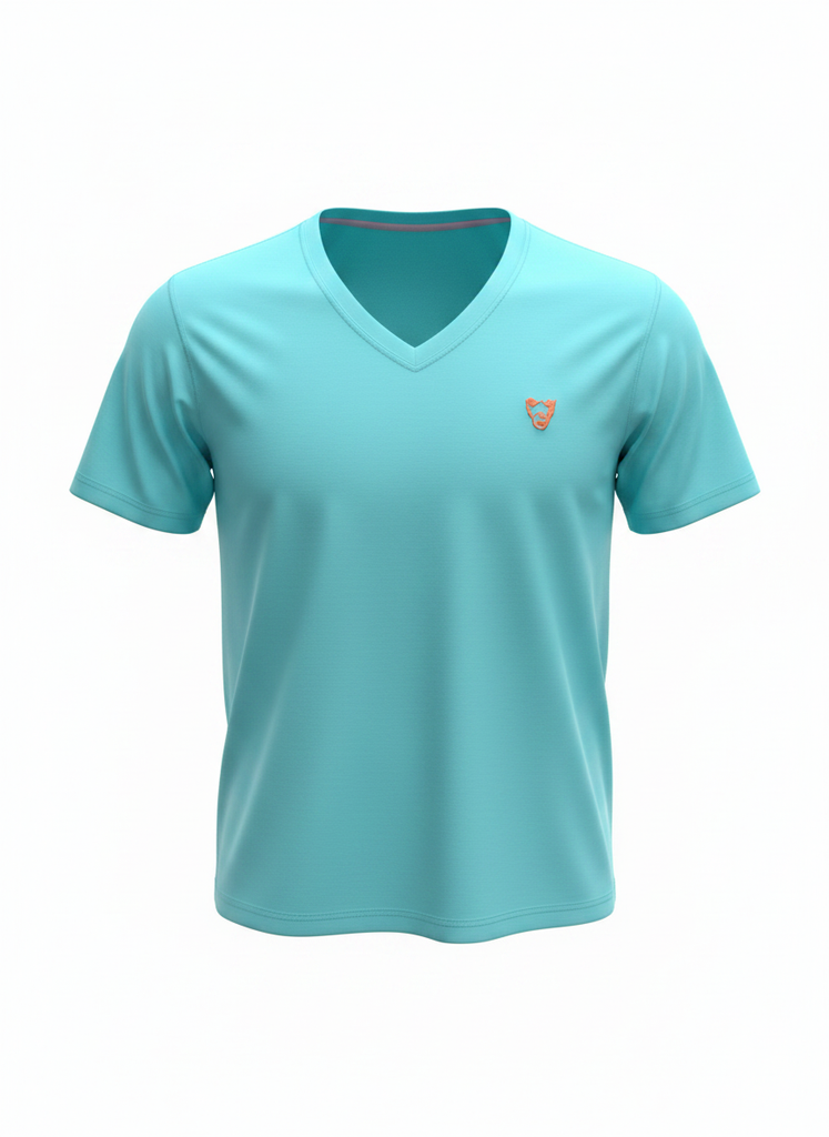 Embroidered V-Neck Leisure-T Mercerized Men's