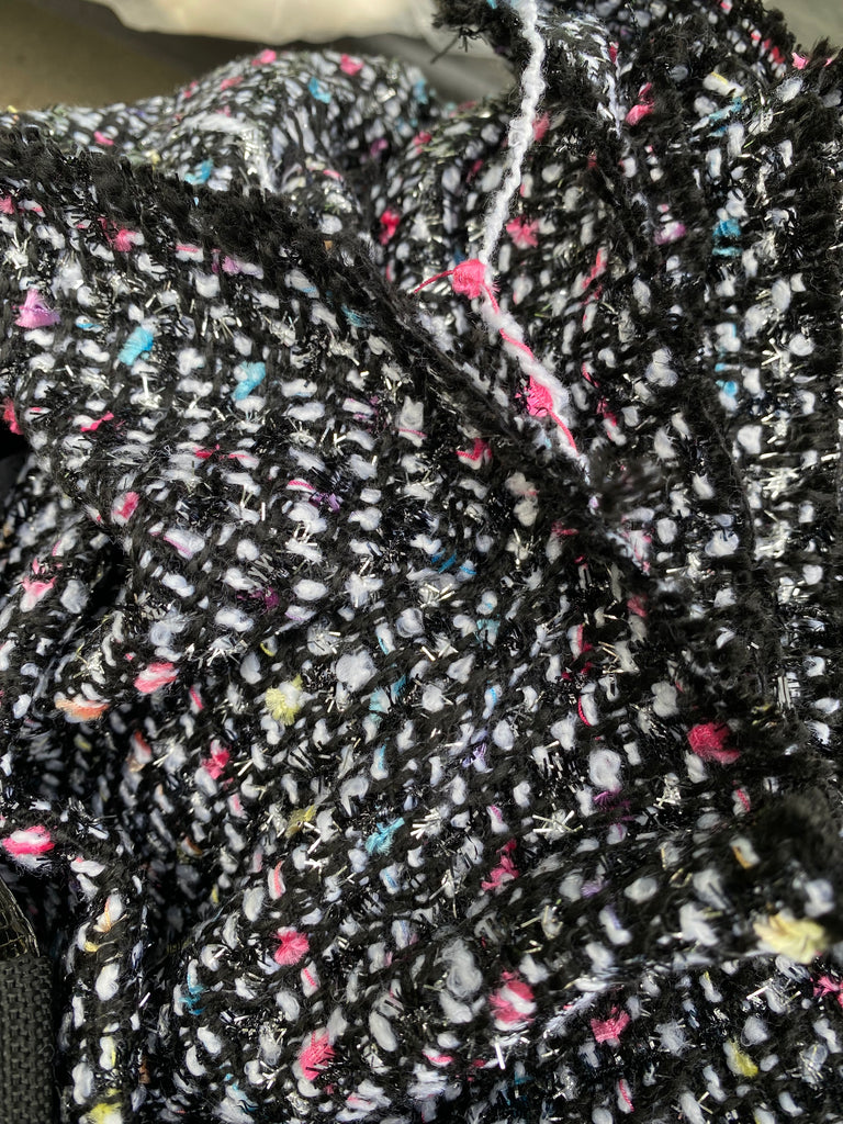 Italian Boucle "Sprinkles" bomber jacket