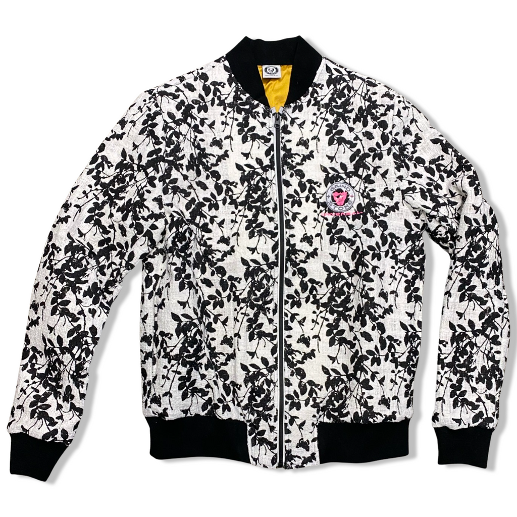 Luxe-Leafy Black & White Bomber