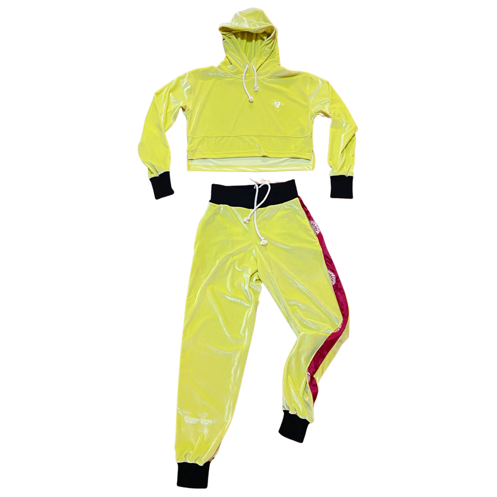 Ladies' Stretch Velvet Hooded Crop set