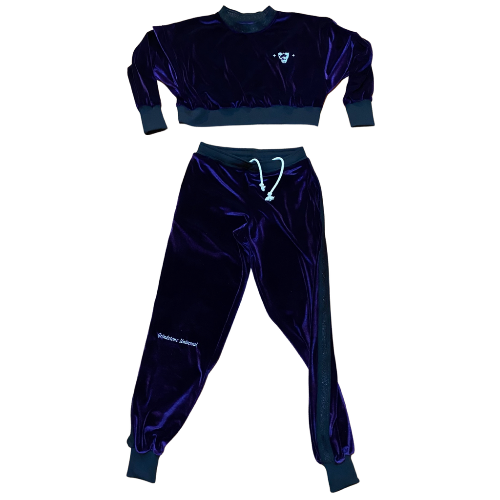 Ladies' Stretch Velvet Crewneck Crop set