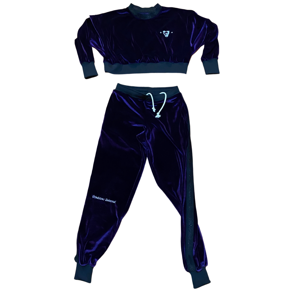 Ladies' Stretch Velvet Crewneck Crop set