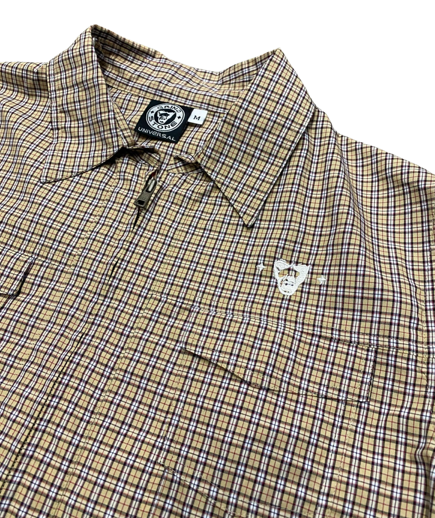 Poplin Long Sleeve Zip-up Shirt