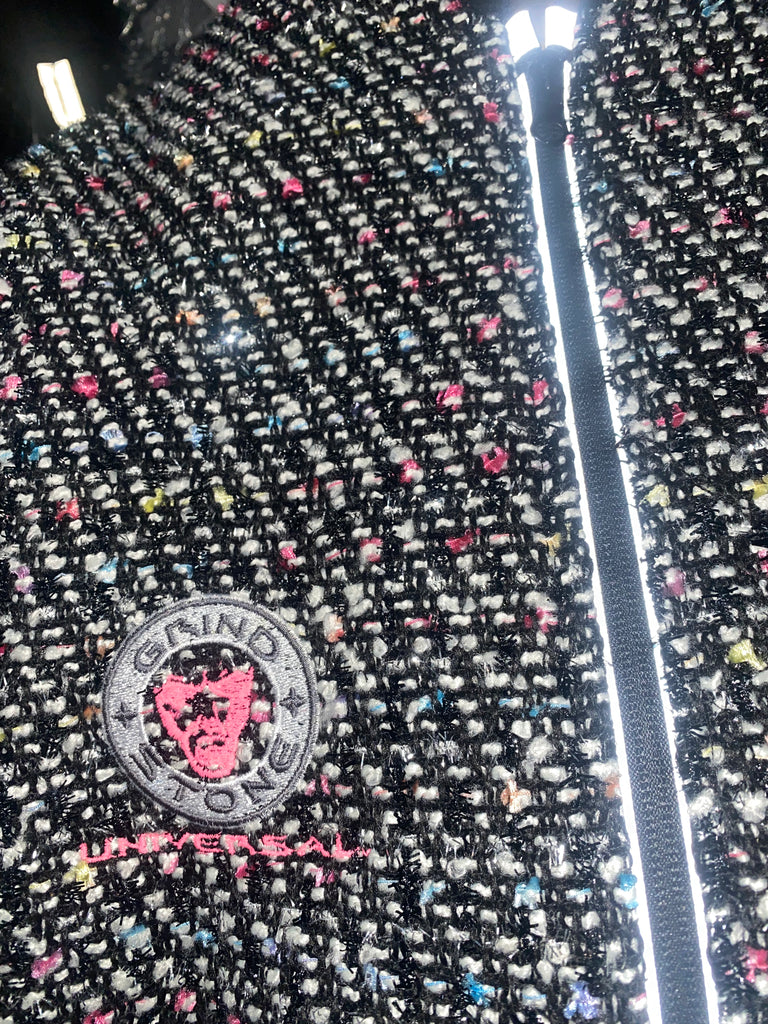 Italian Boucle "Sprinkles" bomber jacket