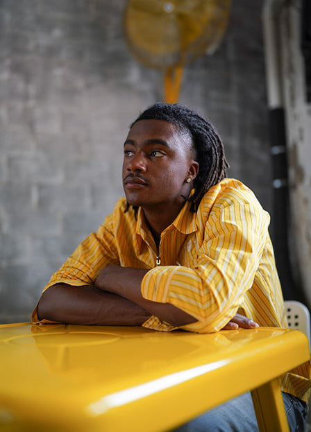 Poplin Long Sleeve Zip-up Shirt