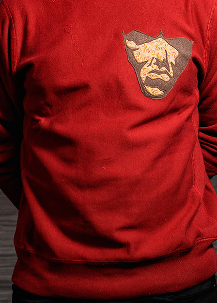 Burgundy 2-tone Big face Crewneck
