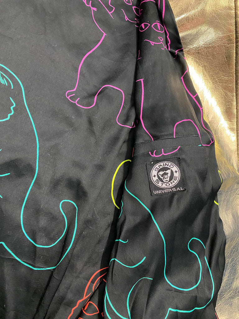 "Sweeping Florals" Black & White jacket