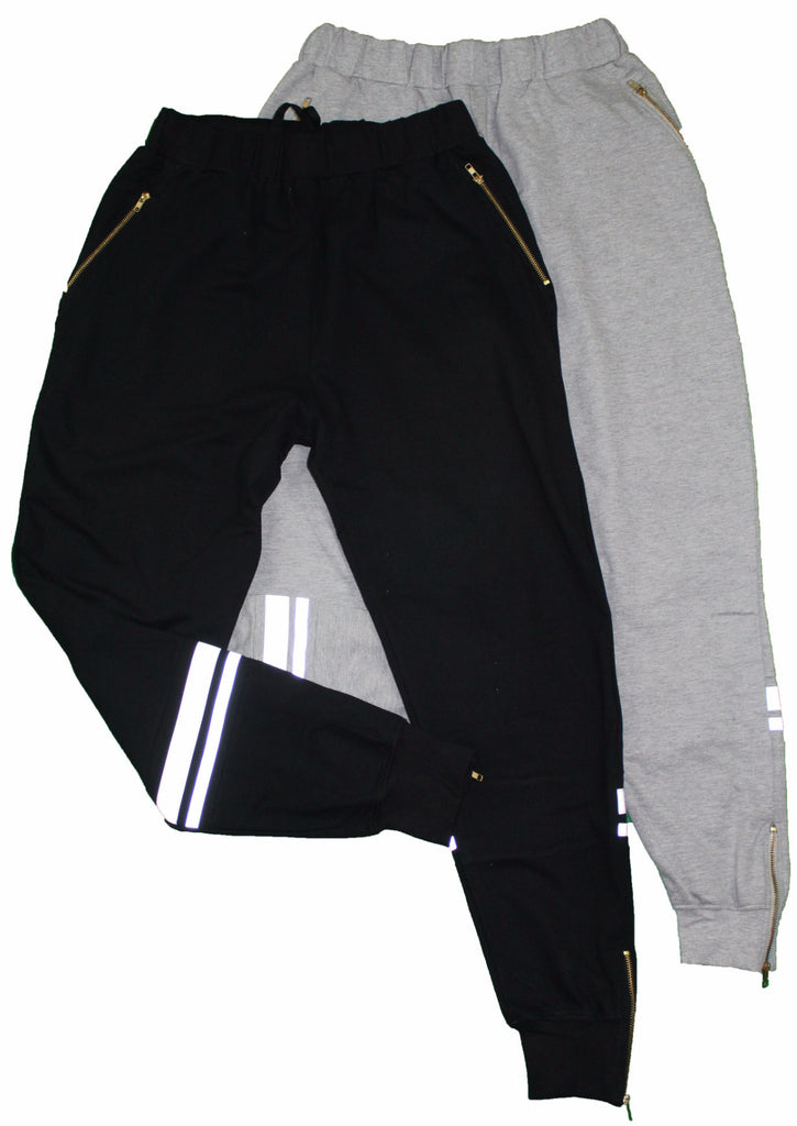 Reflective Zippered Men's Sweatsuit Jacket