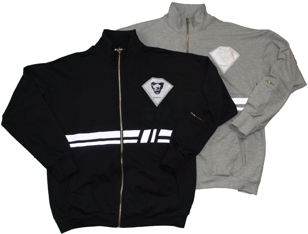 Reflective Zippered Men's Sweatsuit Jacket