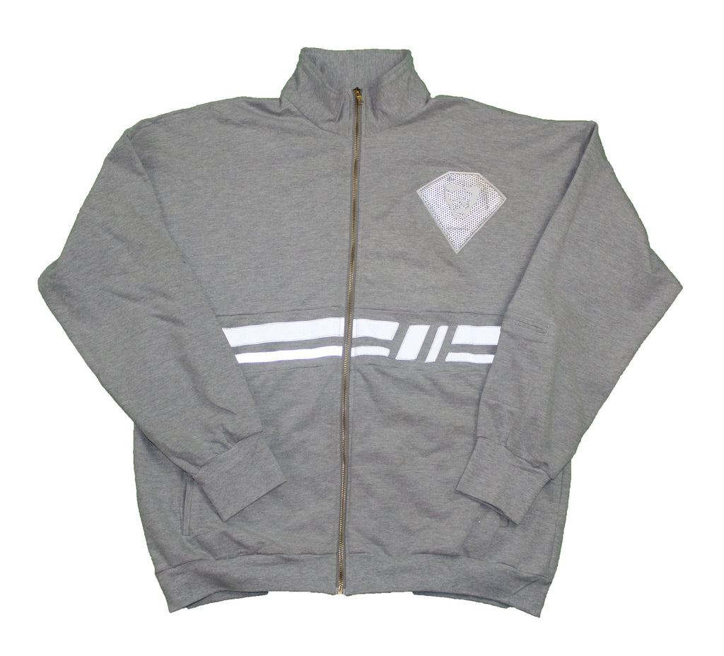 Reflective Zippered Men's Sweatsuit Jacket