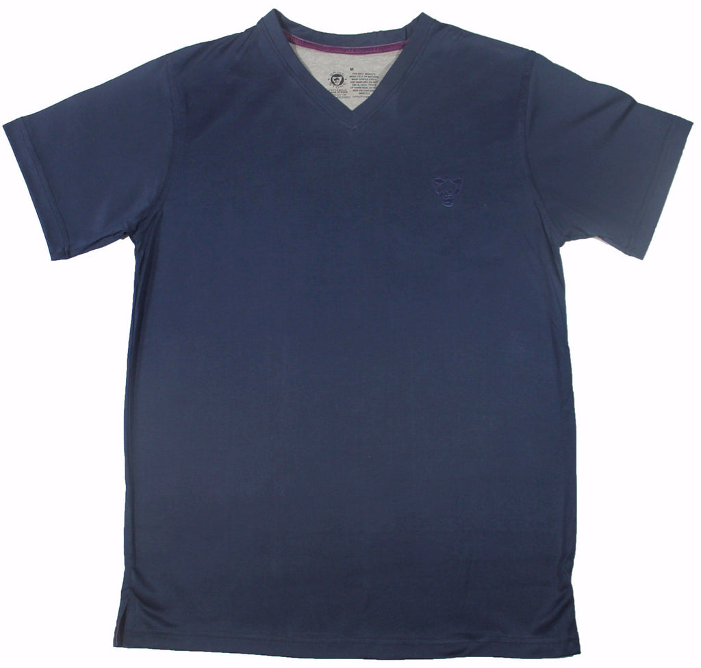 Big Face embroidered Mercerized Men's V-Neck Leisure-T