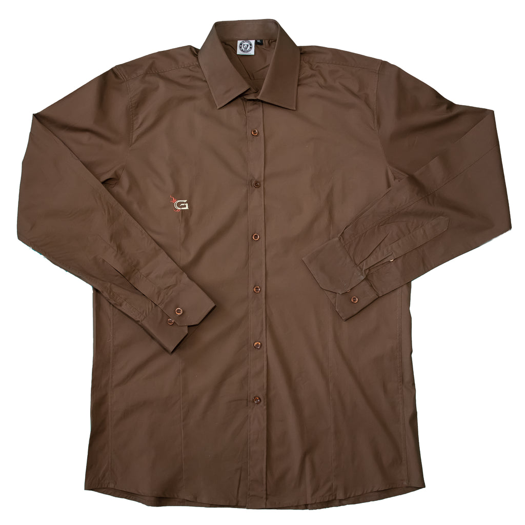 Men's Long Sleeve Button Down : Black, Brown, Purple