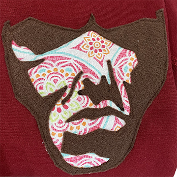 Burgundy 2-tone Big face Crewneck