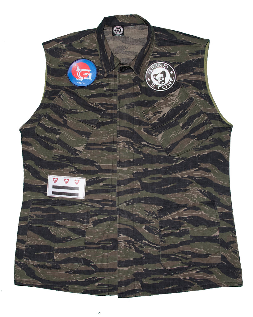 Camo Army vest- Japan scenery