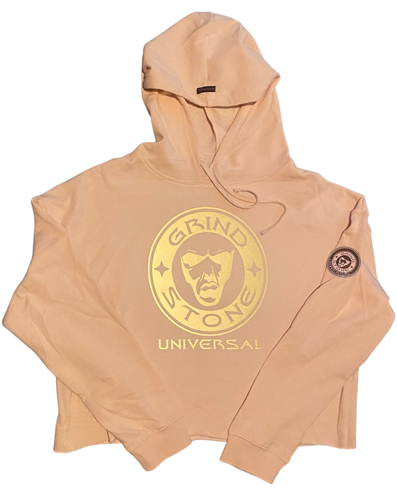 Women’s Pink & Gold logo crop hoodie
