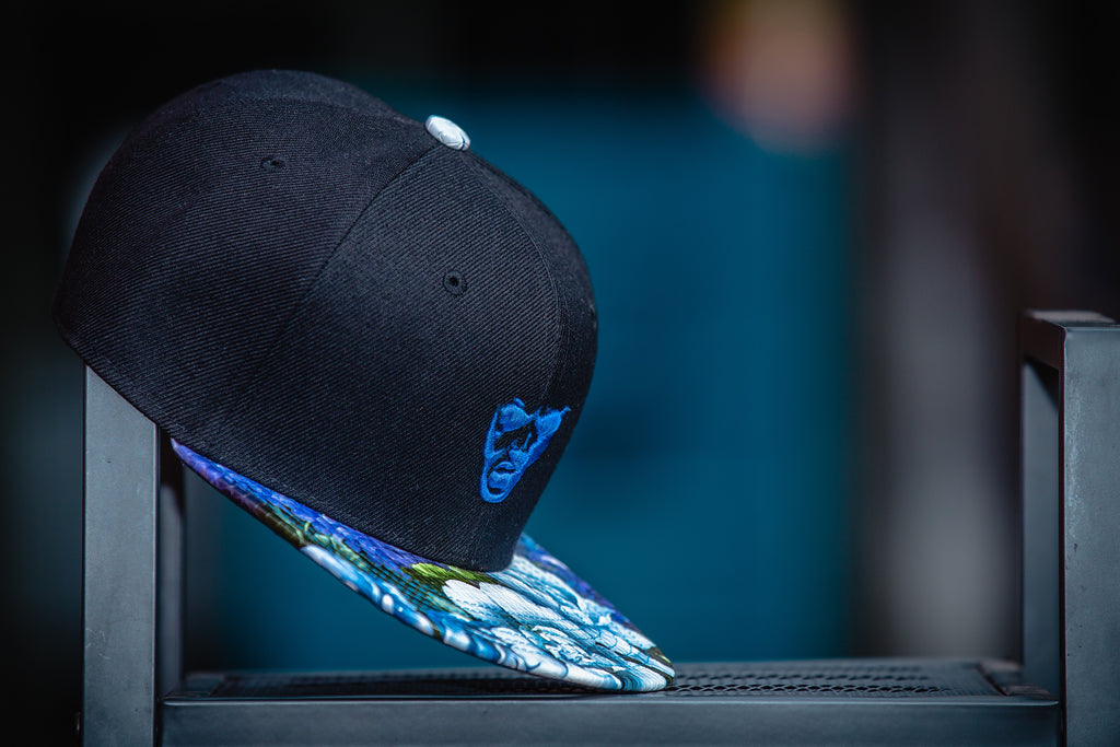 Floral Brim Big Face Snapback Hat