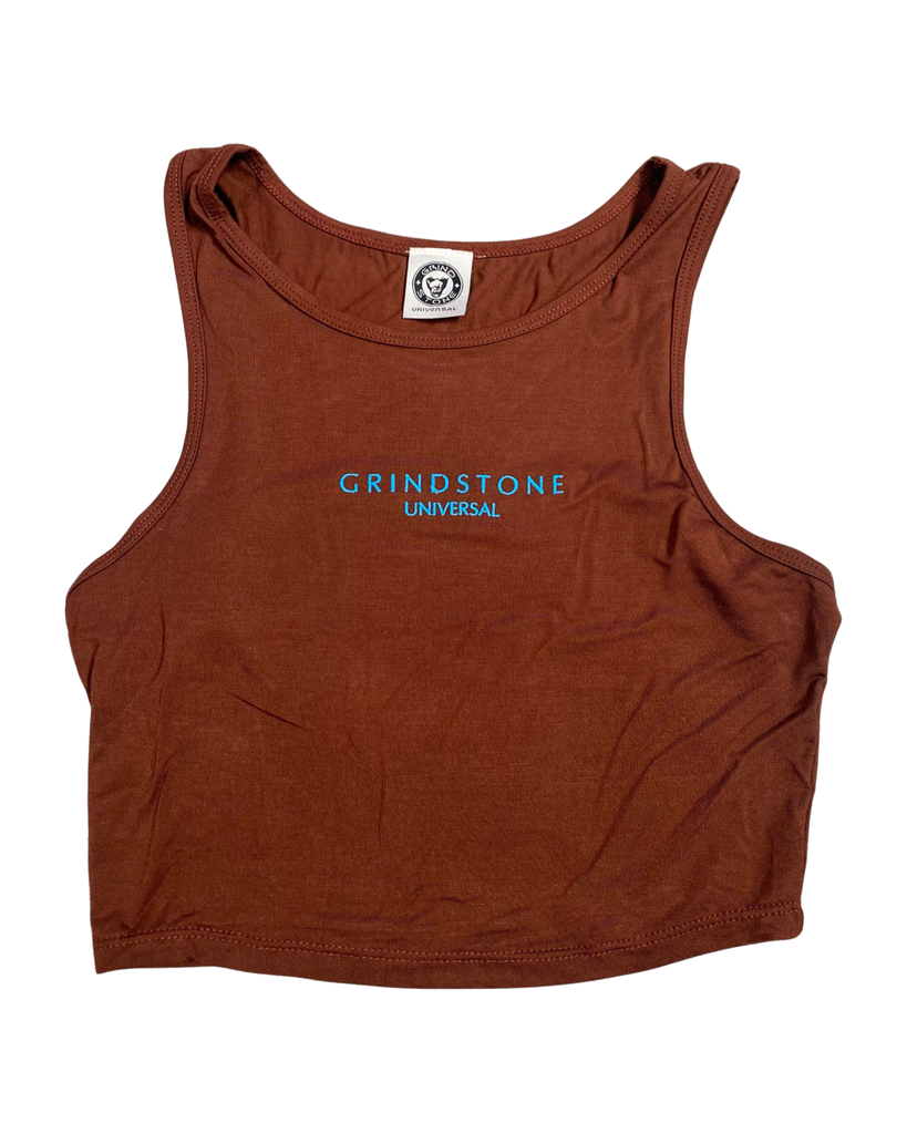 Embroidered Modal crop T-tank