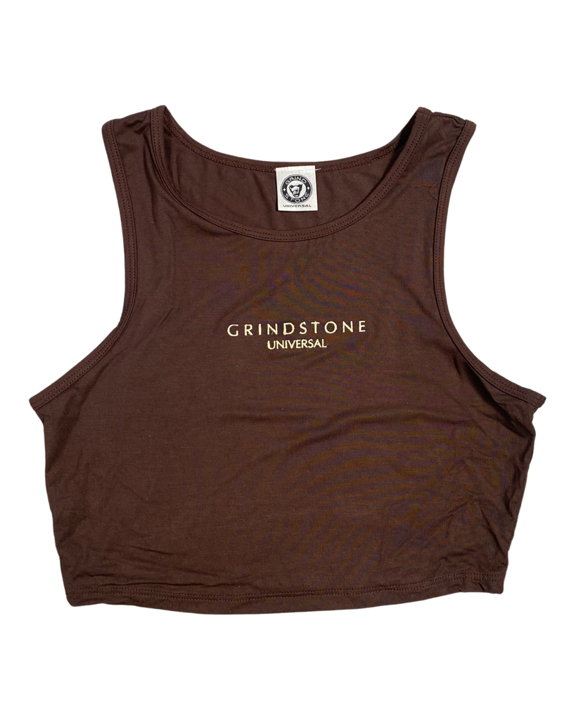 Embroidered Modal crop T-tank