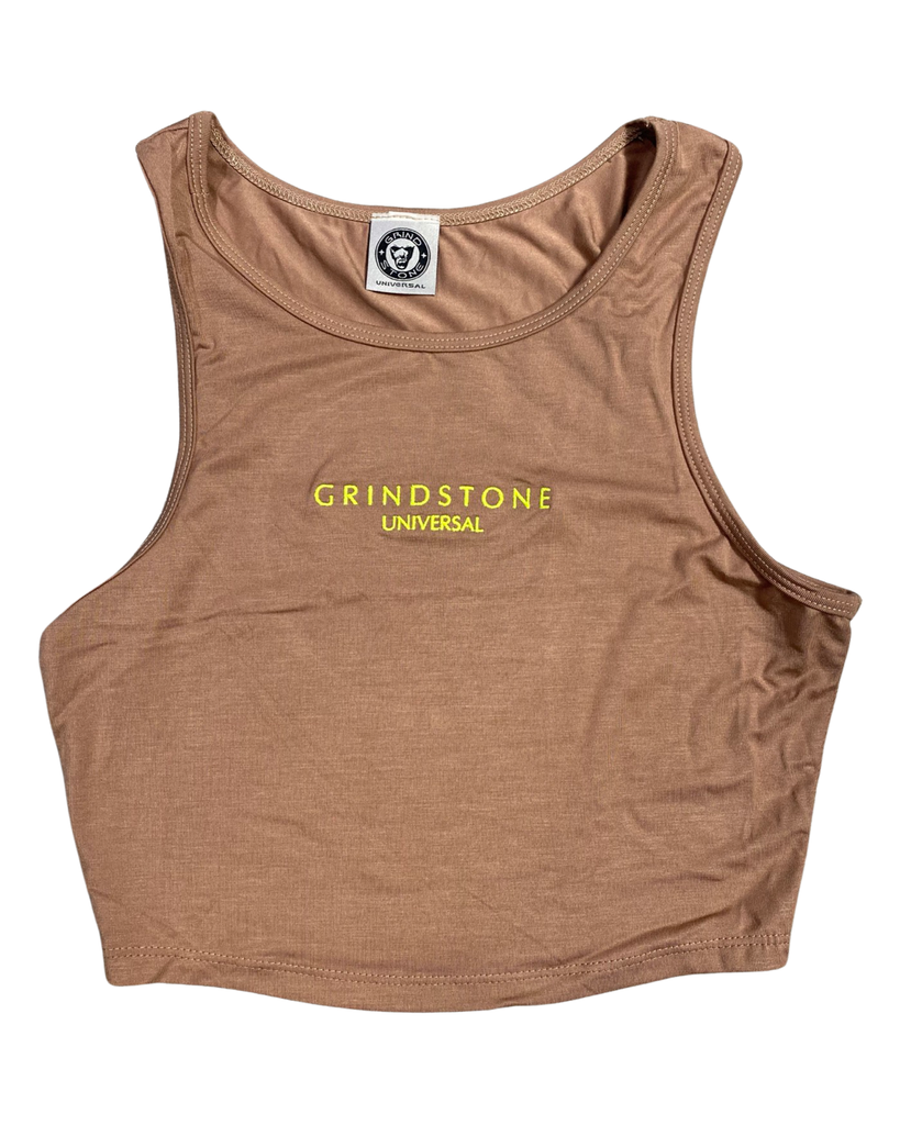 Embroidered Modal crop T-tank