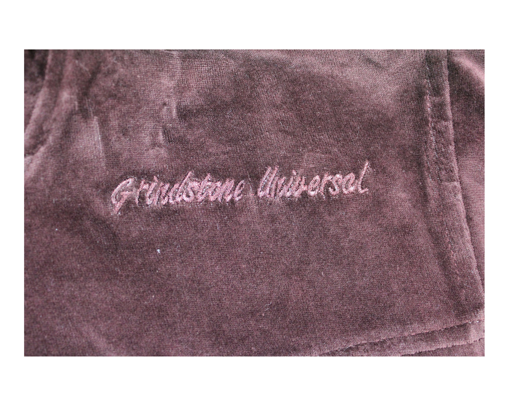 Ladies' Bordeaux Velour Crop Hoodie