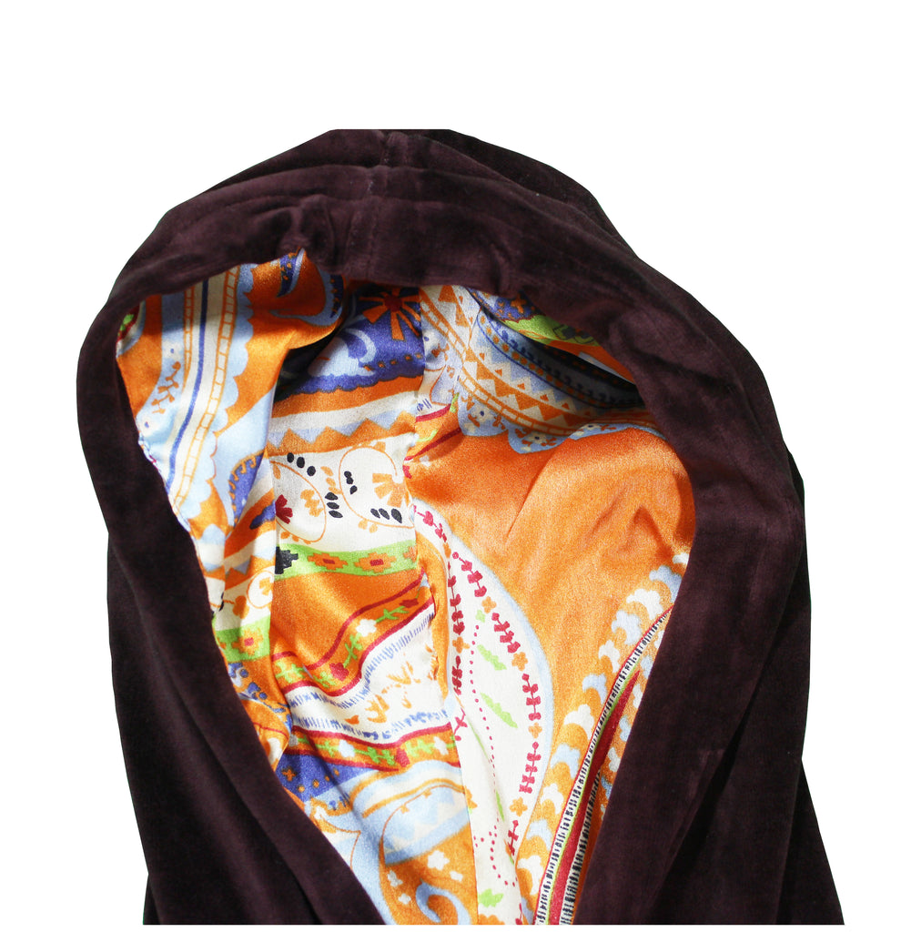 Ladies' Bordeaux Velour Crop Hoodie