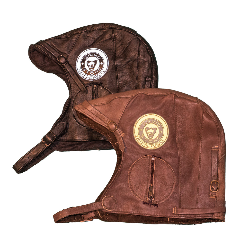 Vintage leather pilot caps