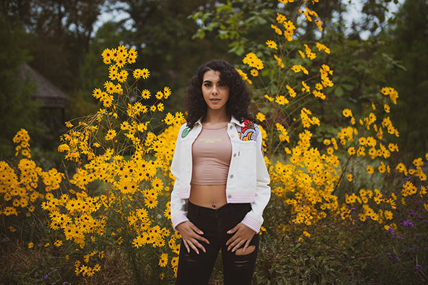 Embroidered Modal crop T-tank