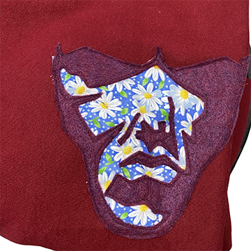 Burgundy 2-tone Big face Crewneck
