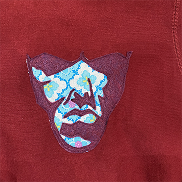 Burgundy 2-tone Big face Crewneck