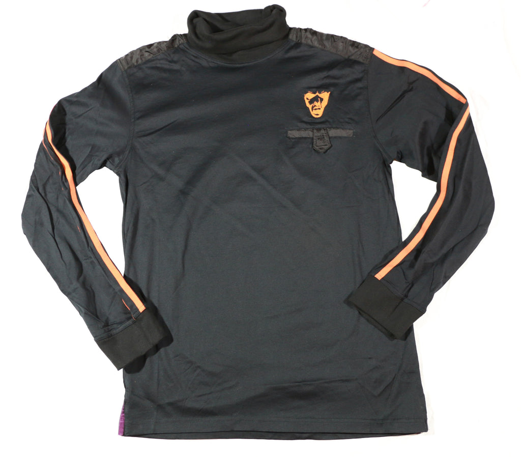 Men's Turtleneck Jersey : Black & Orange