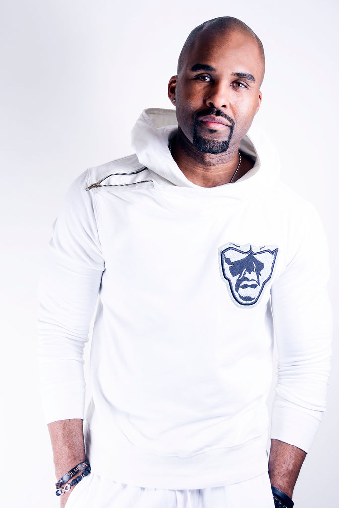 Varsity Big Face Men's Sweatsuit hoodie : White & Black