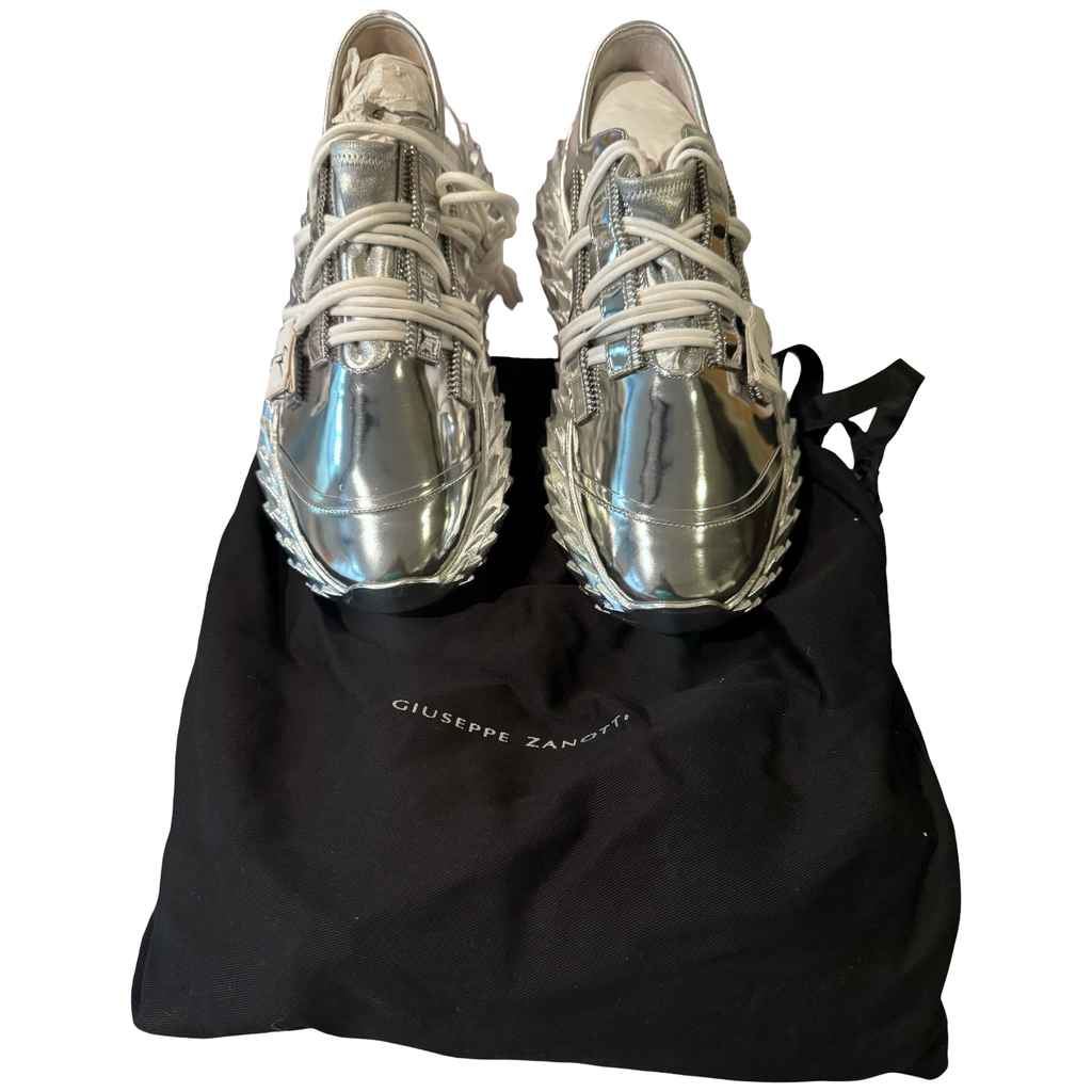 Giuseppe Zanotti Urchin Sneakers — Silver Mirrored Metallic (EU 43.5 / US 10.5)