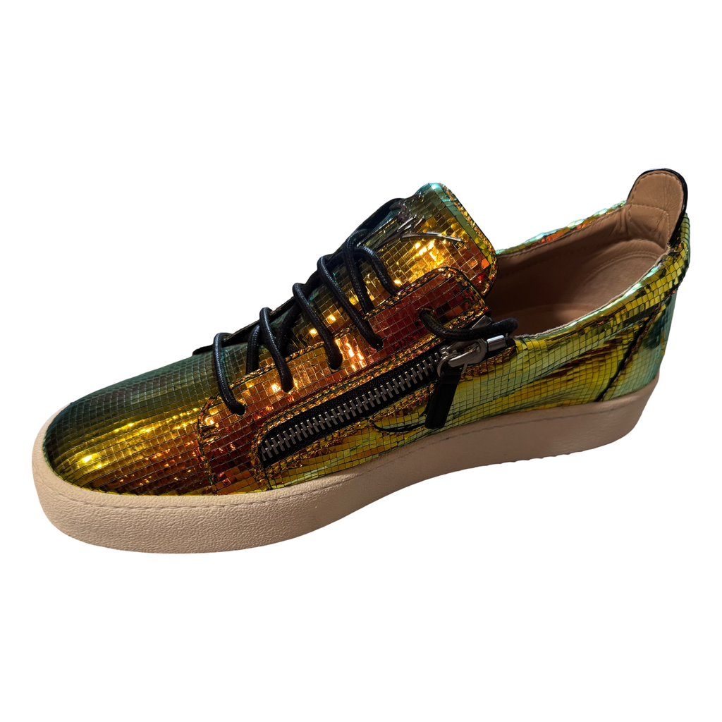 Giuseppe Zanotti Frankie Sneakers — Mosaic Mirror Iridescent (EU 46 / US 13)