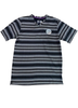 Black and grey mercerized V-neck