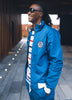 Azure Blue coach's windbreaker