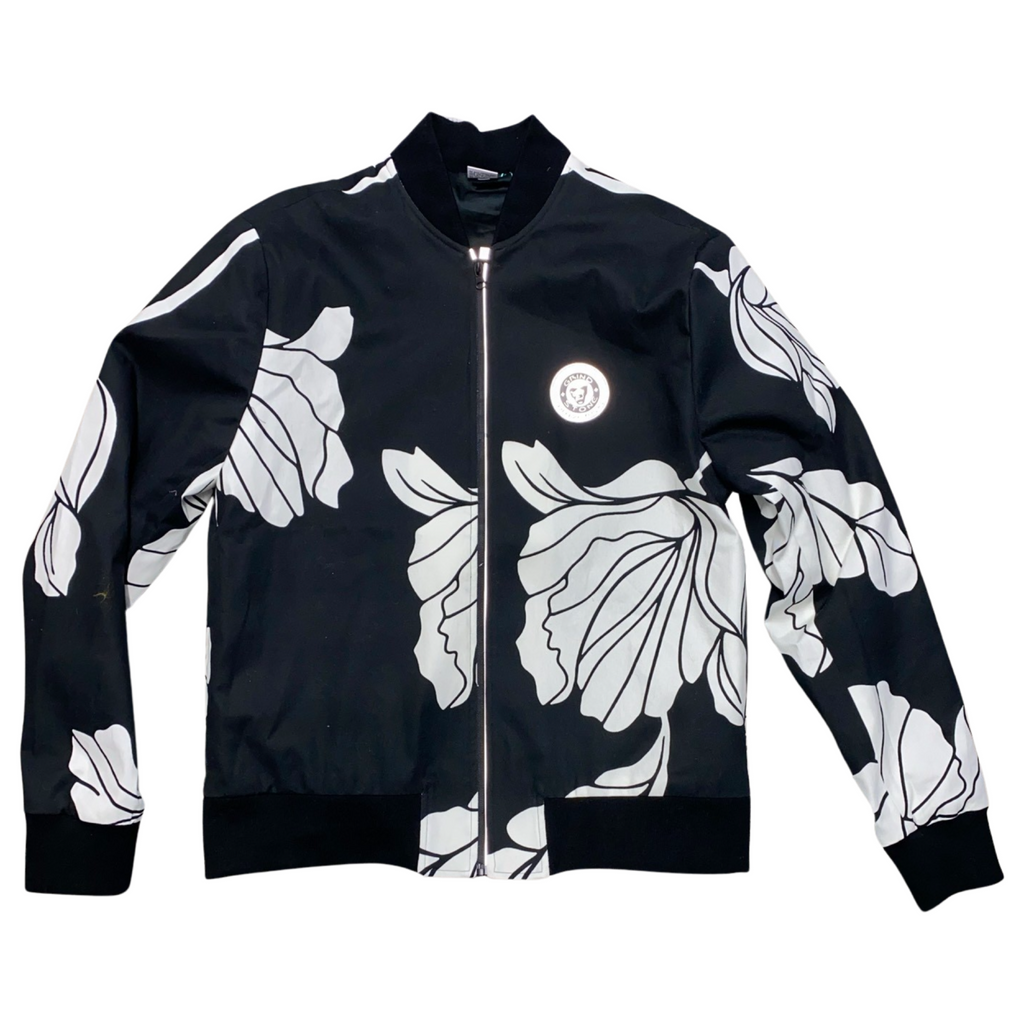"Sweeping Florals" Black & White jacket