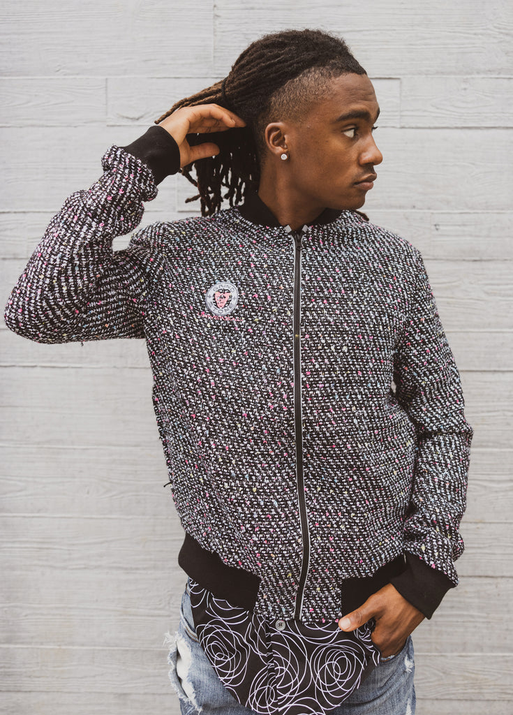 Italian Boucle "Sprinkles" bomber jacket