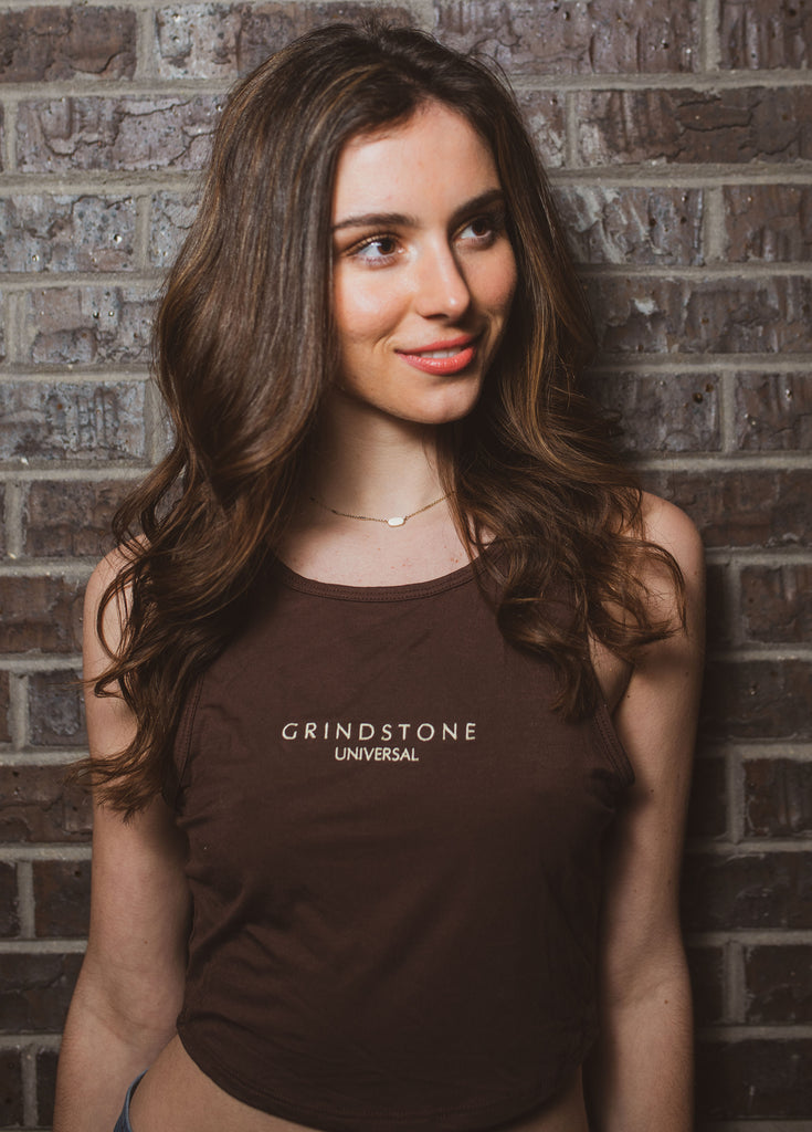 Embroidered Modal Crop Top Tank