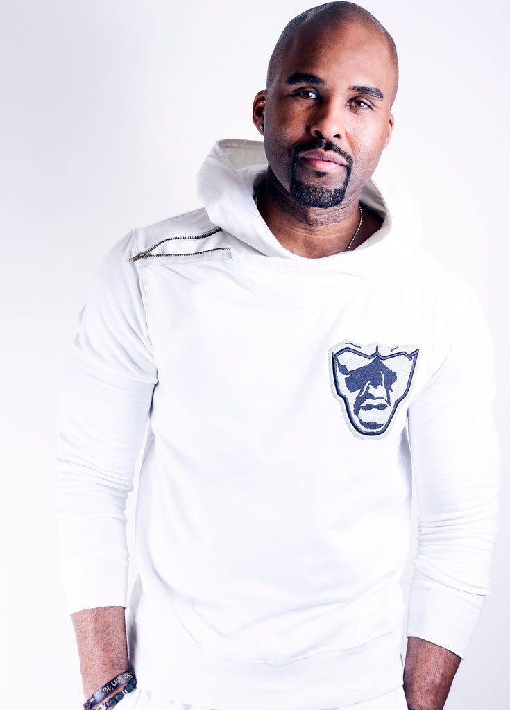 Varsity Big Face Men's Sweatsuit hoodie : White & Black