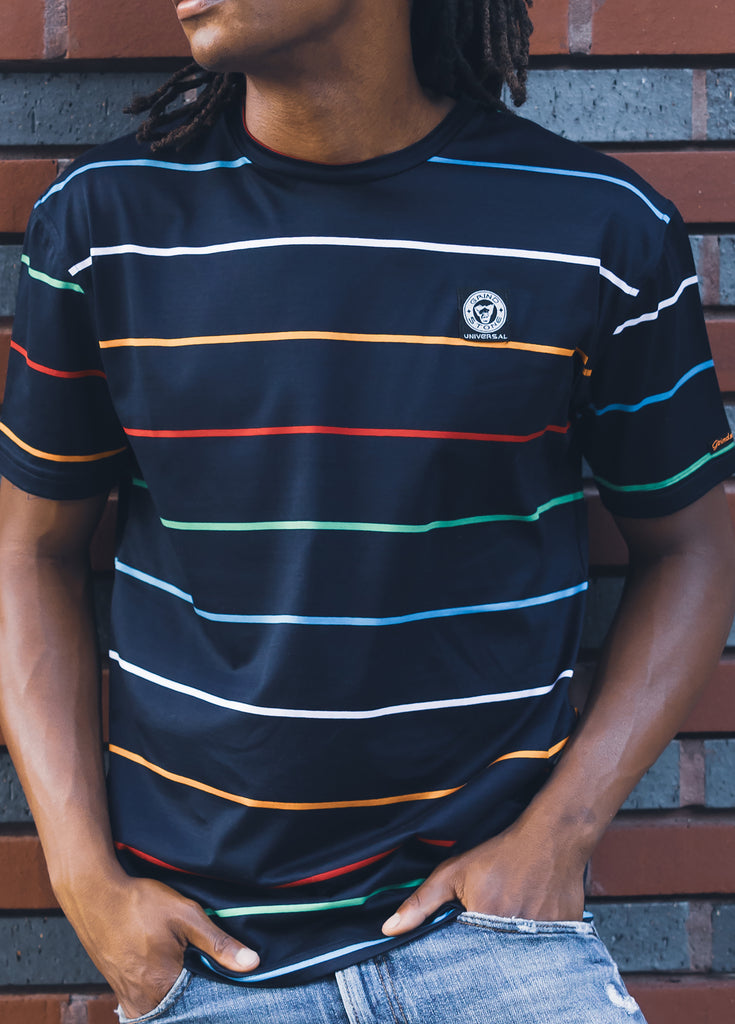 Yacht-striped Short Sleeved Shirt