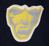 Varsity Big Face Short Sleeve Men's Sweatsuit Hoodie : Navy & Yellow