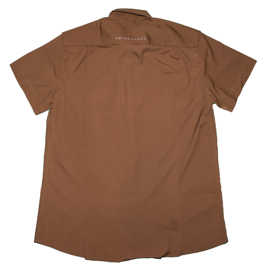 Men's Short Sleeve Button Up: Black, Brown, Purple