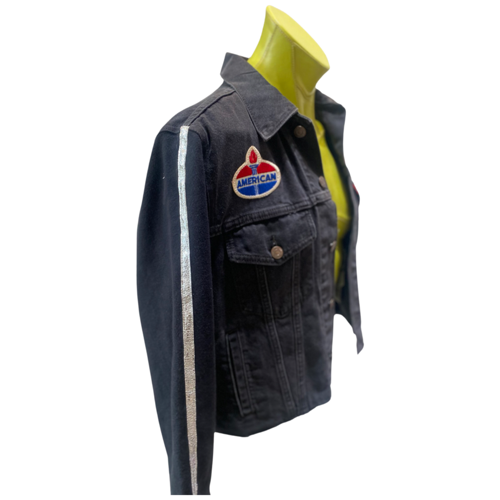 Black denim hybrid Rubble Kings jacket #66